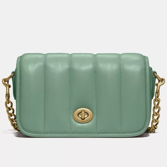 Coach Dinky 18 Mini Leather Crossbody in Washed Green Limited Edition NWOT - Picture 1 of 11
